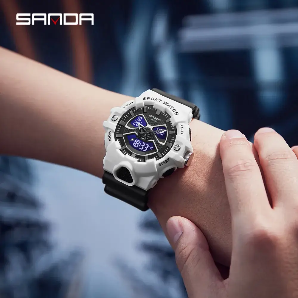 Sanda Sport Watch Waterproof Men's Digital Display