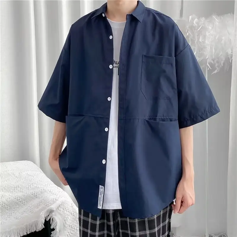 Men's 2022 White Short Sleeve Japanese Style Shirt - Image 2