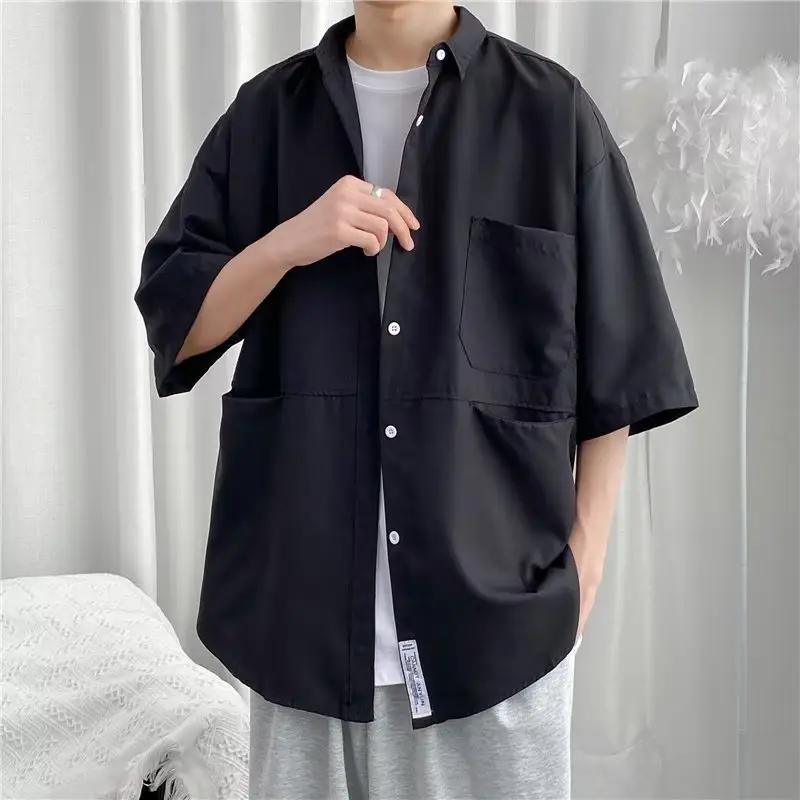 Men's 2022 White Short Sleeve Japanese Style Shirt - Image 3