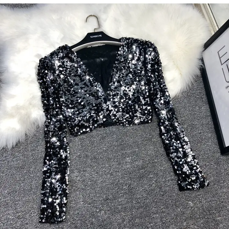 European Sequins Beaded Waistcoat Suit Small