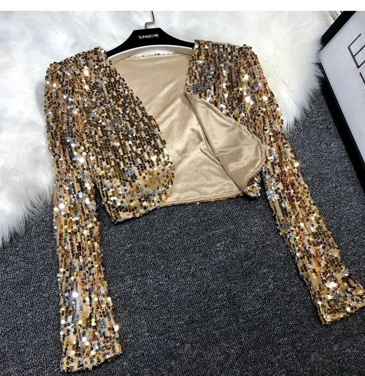 European Sequins Beaded Waistcoat Suit Small — feature 4