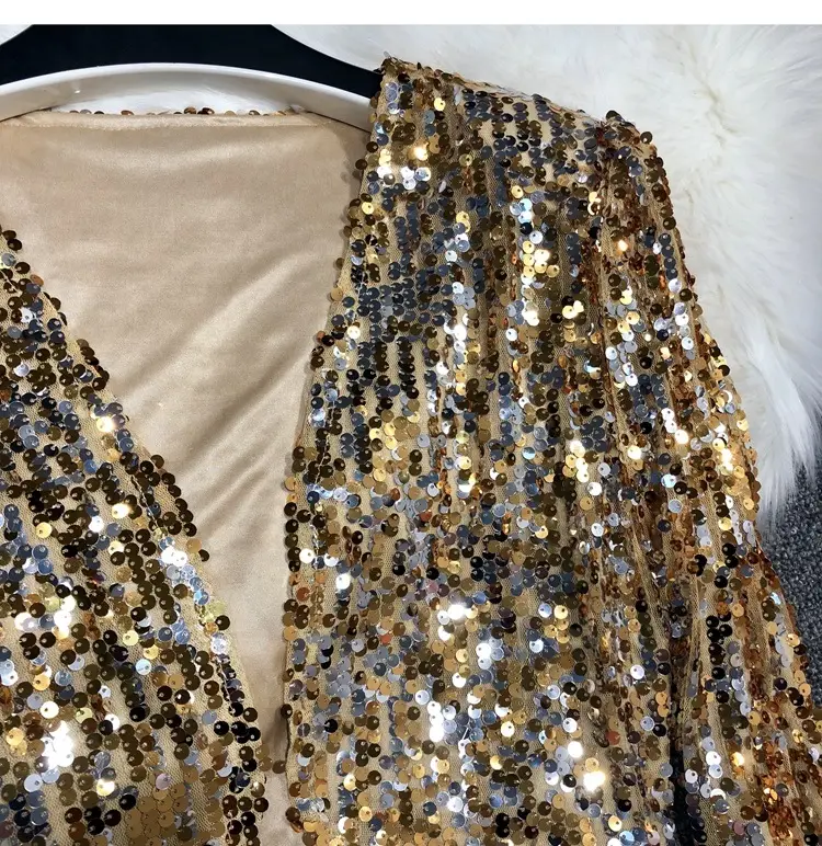 European Sequins Beaded Waistcoat Suit Small — feature 5