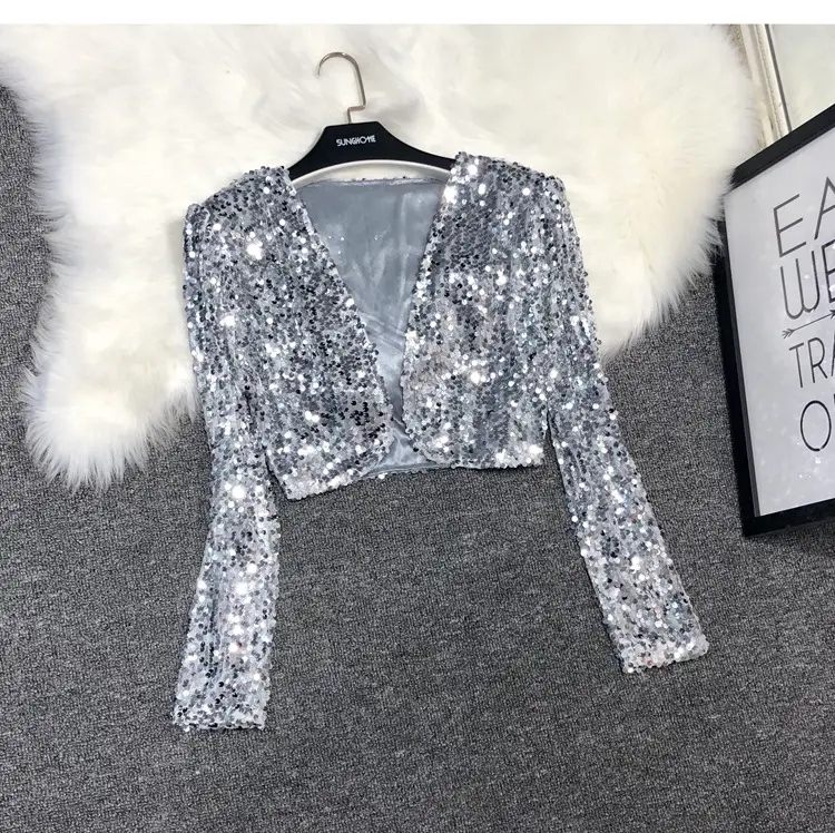 European Sequins Beaded Waistcoat Suit Small