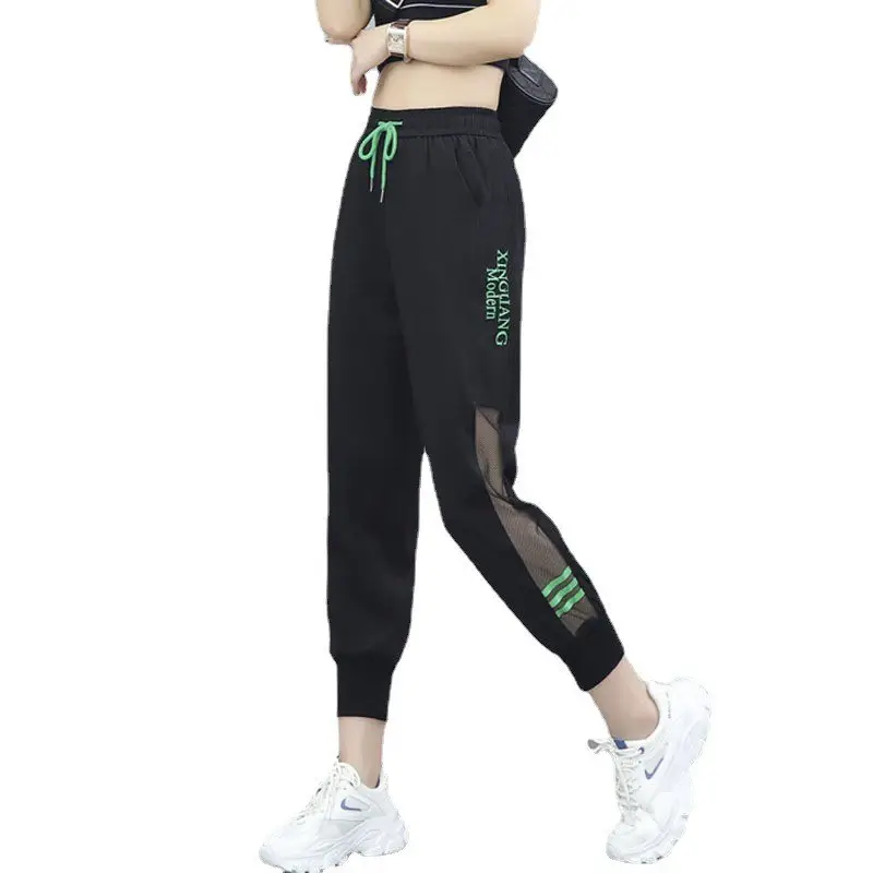 Women Ice Silk Leg-Tie Sports Pants Sun Protective Nine Point - Image 6
