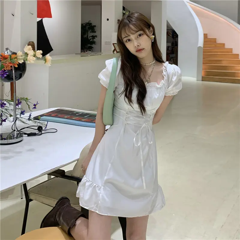 French Waist-Cinching White A-Line Skirt 2024 — feature 2