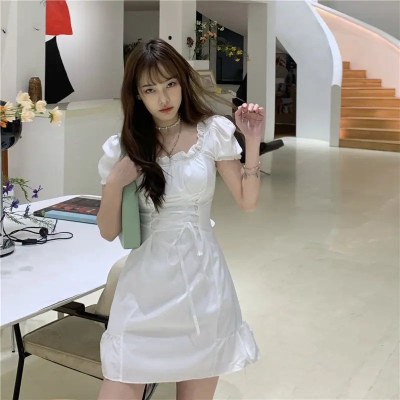 French Waist-Cinching White A-Line Skirt 2024 — feature 3