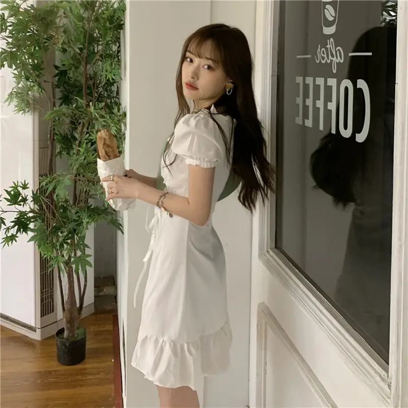 French Waist-Cinching White A-Line Skirt 2024 — feature 6