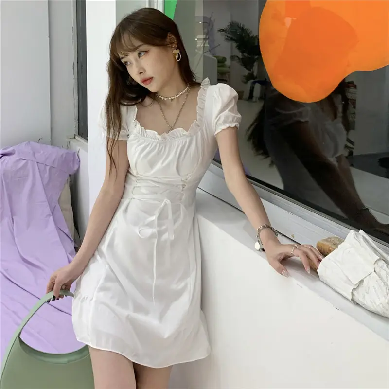 French Waist-Cinching White A-Line Skirt 2024 — feature 7