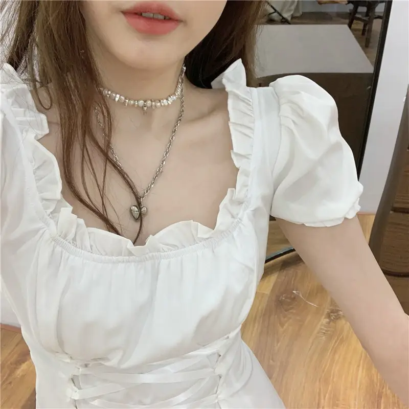 French Waist-Cinching White A-Line Skirt 2024 — feature 8