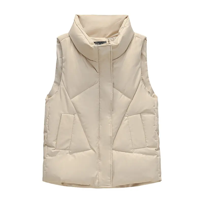 Women Down Cotton Vest White Black 2024 Winter - Image 5
