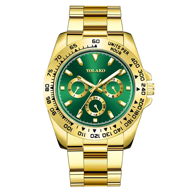 Cross-Border Popular Gold Men's Watch Men's Watch Steel Band Business Watch Luminous Quartz Spot Wholesale Dropshipping