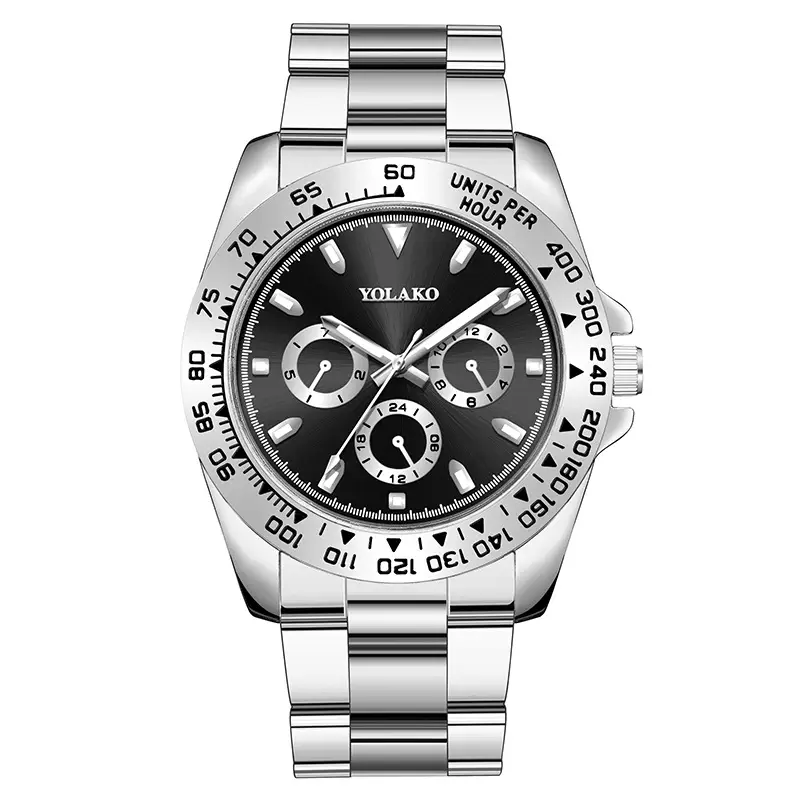 Cross-Border Popular Gold Men's Watch Men's Watch Steel Band Business Watch Luminous Quartz Spot Wholesale Dropshipping