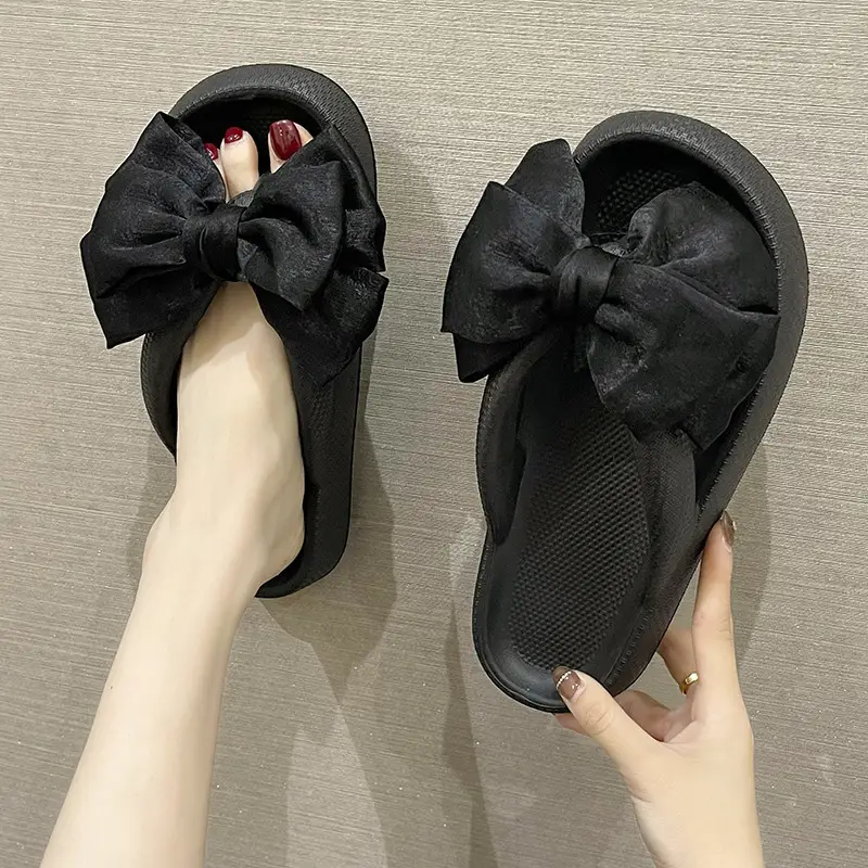 Women's Pink Bow Slip-On Sandals Summer