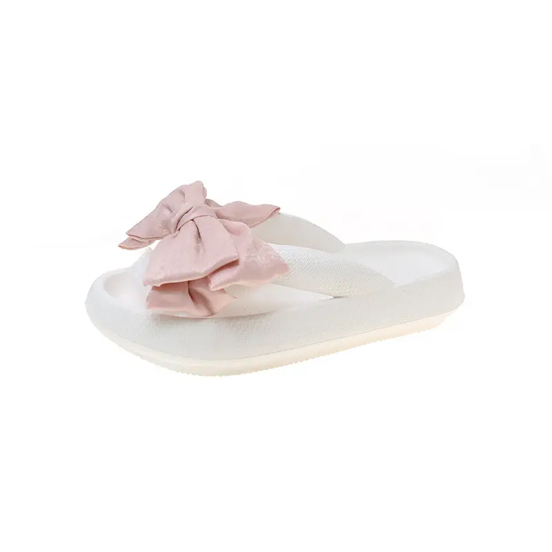 Women's Pink Bow Slip-On Sandals Summer