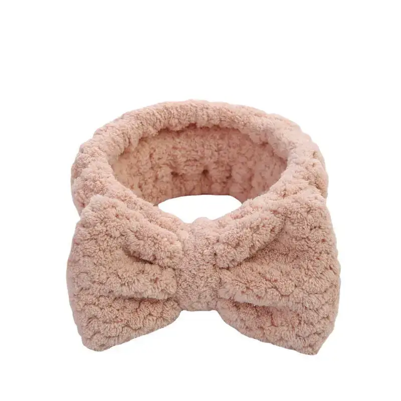 Women's Microfiber Bow Hair Band Soft Absorbent Beige - Image 10