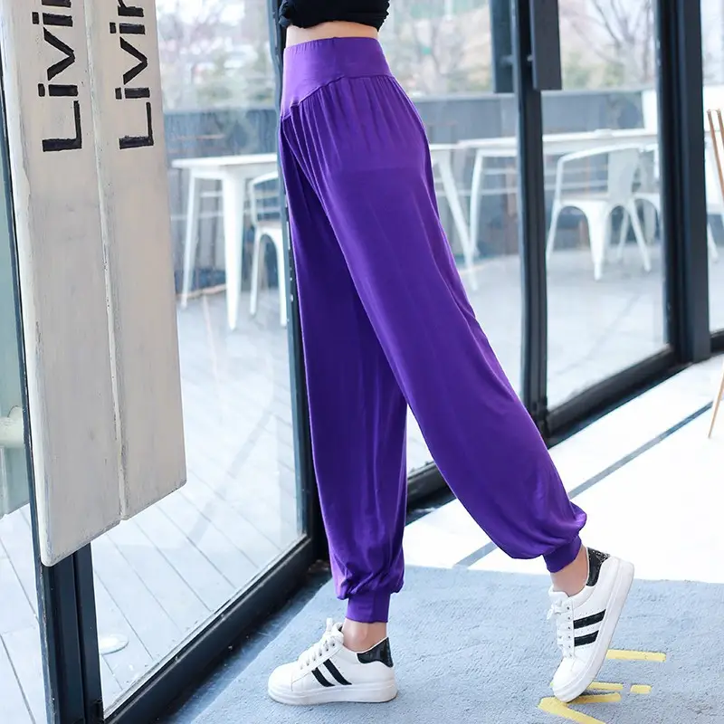 Purple Modal Yoga Pants Women Large Summer Loose Fit - Image 10