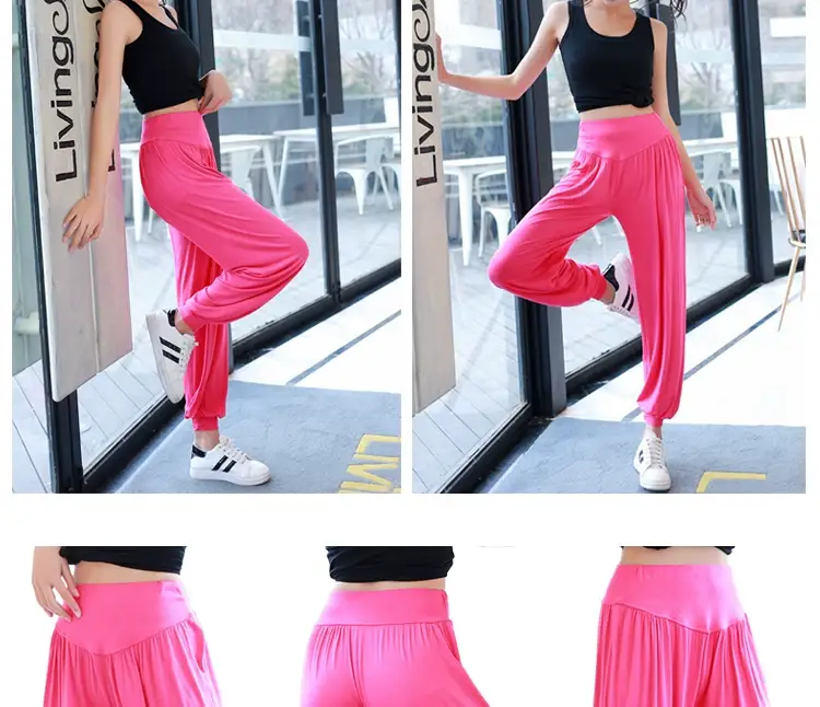 Purple Modal Yoga Pants Women Large Summer Loose Fit — feature 16