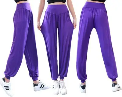 Purple Modal Yoga Pants Women Large Summer Loose Fit - Image 4