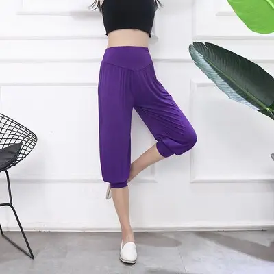 Purple Modal Yoga Pants Women Large Summer Loose Fit - Image 8