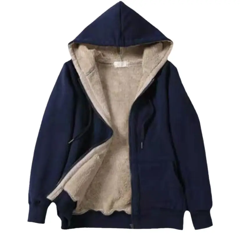 Plus Size Grey Hooded Zipper Sweatshirt for Women