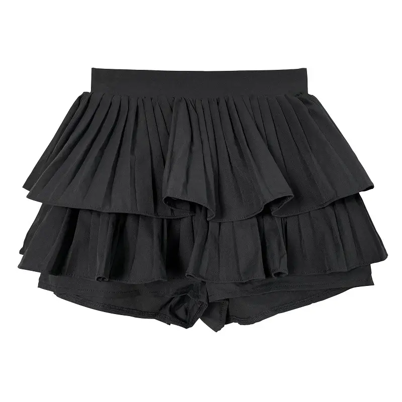 Black High Waist Pleated Skirt for Women - Image 8