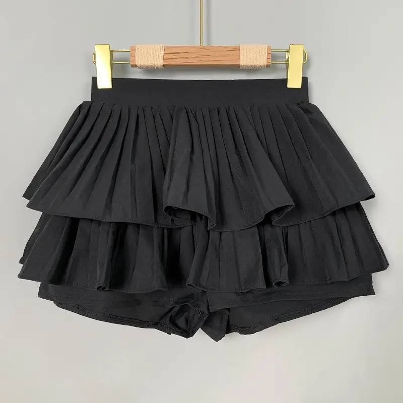 Black High Waist Pleated Skirt for Women - Image 2
