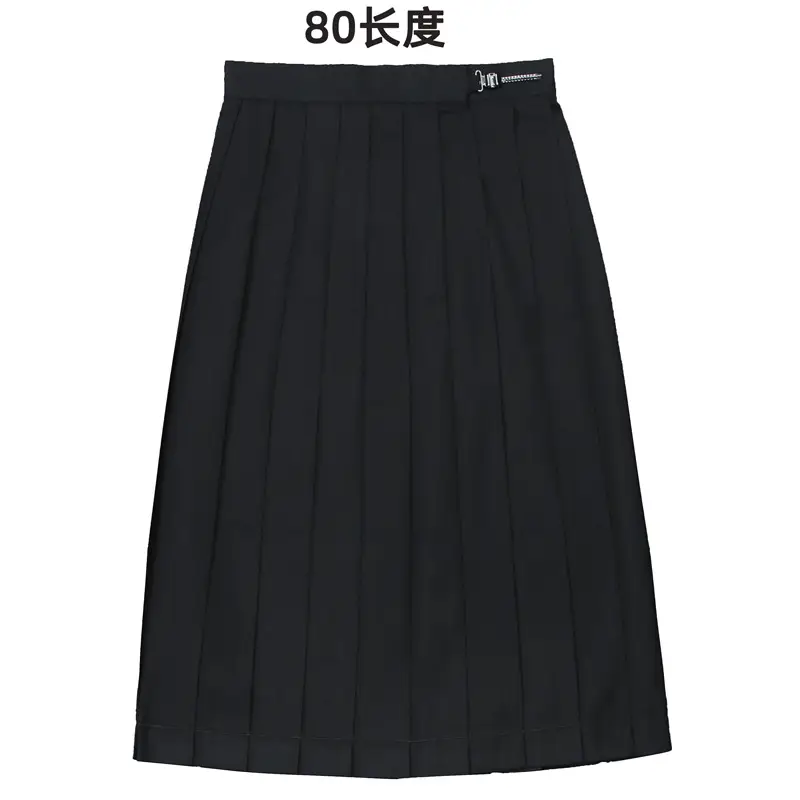 Black Pleated Skirt 80" High Waist School Use - Image 25