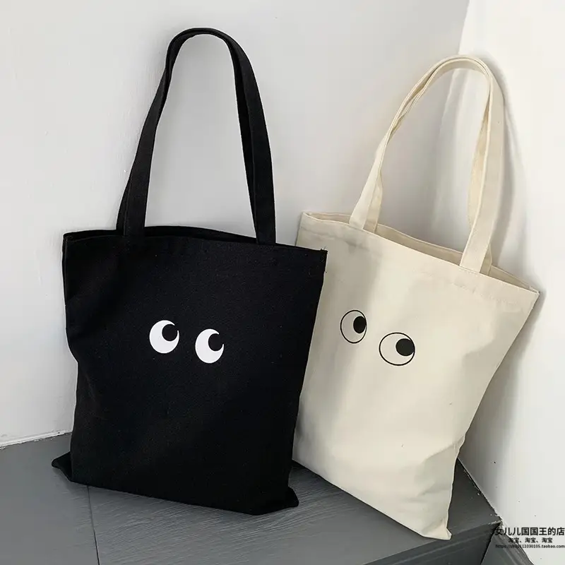 Women's Canvas Shoulder Bag with "Always Hungry" Print - Image 25