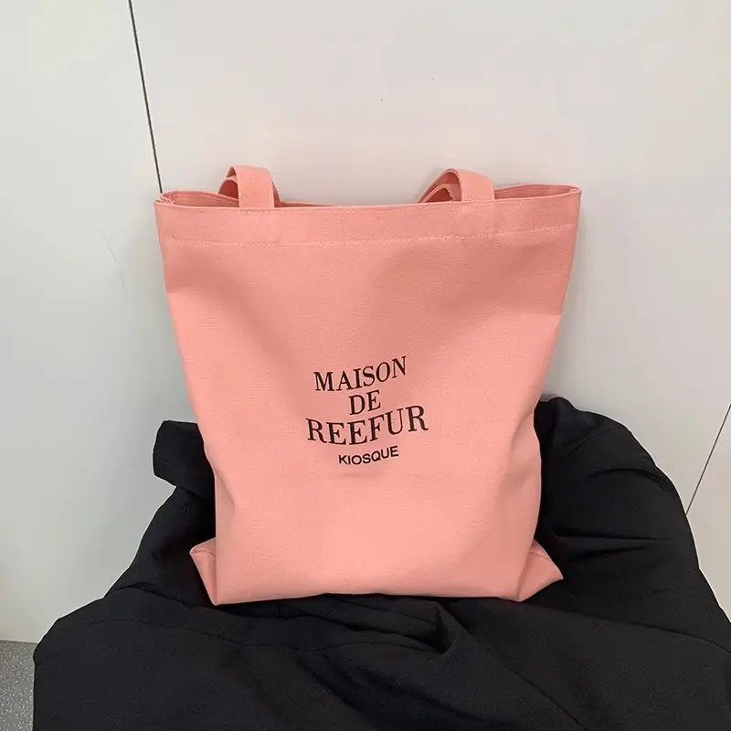 Women's Canvas Shoulder Bag with "Always Hungry" Print — feature 15