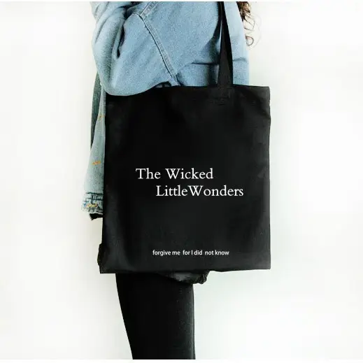Women's Canvas Shoulder Bag with "Always Hungry" Print - Image 10