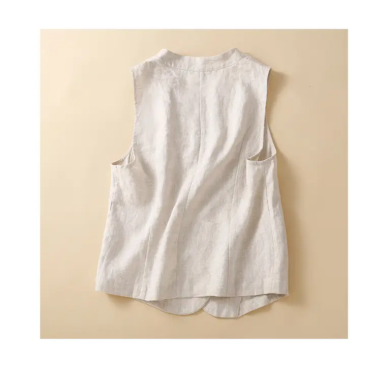 White Sleeveless Waistcoat Vest for Women — feature 11