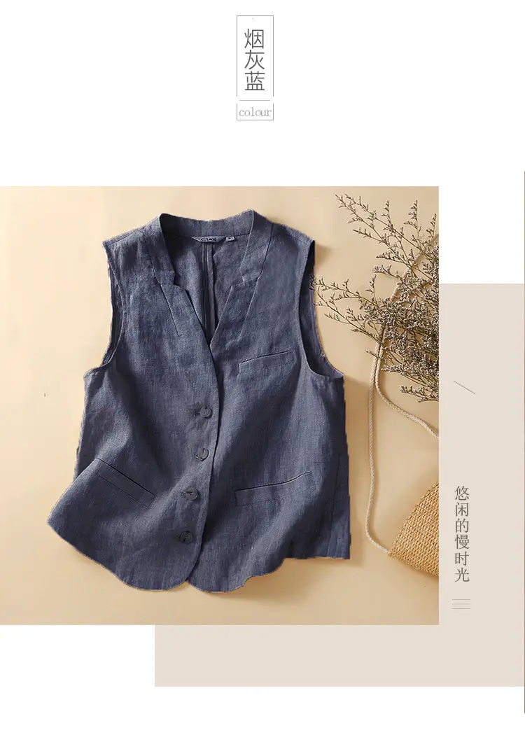 White Sleeveless Waistcoat Vest for Women — feature 12