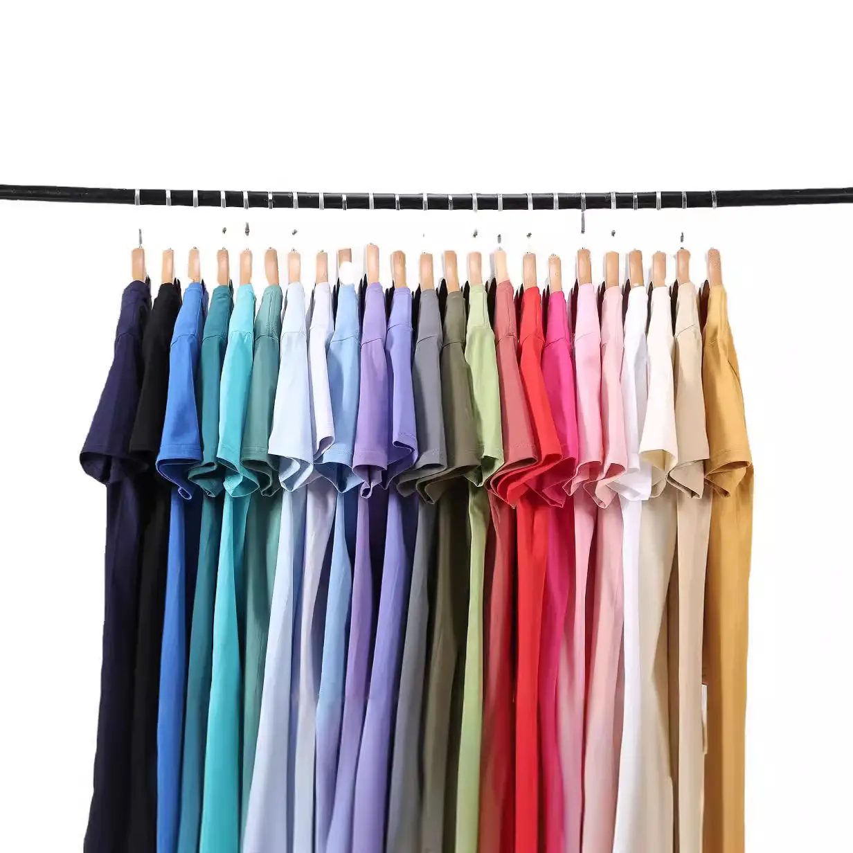 Men Pink Cotton T-Shirt 220g Solid Color - Image 25