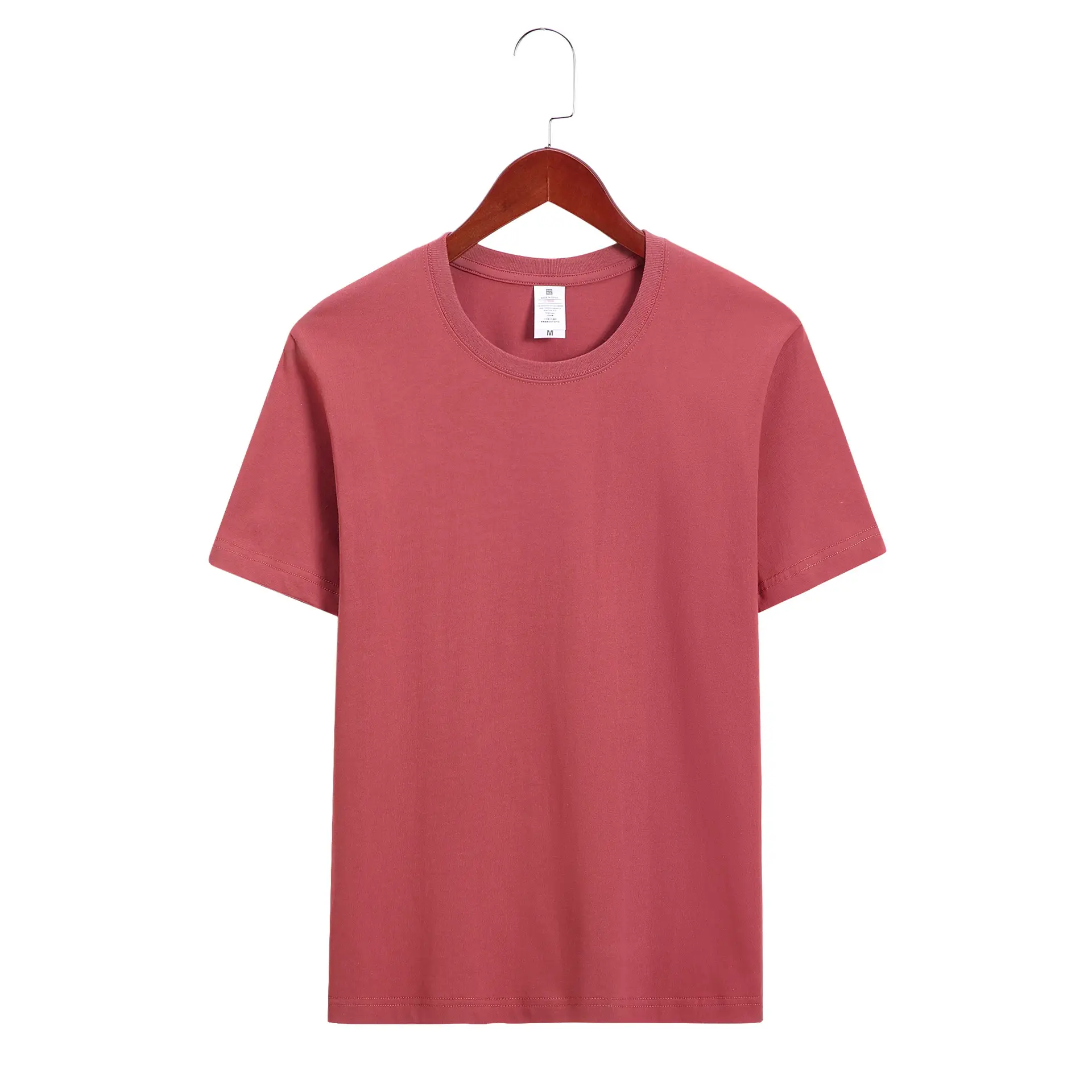 Men Pink Cotton T-Shirt 220g Solid Color - Image 8