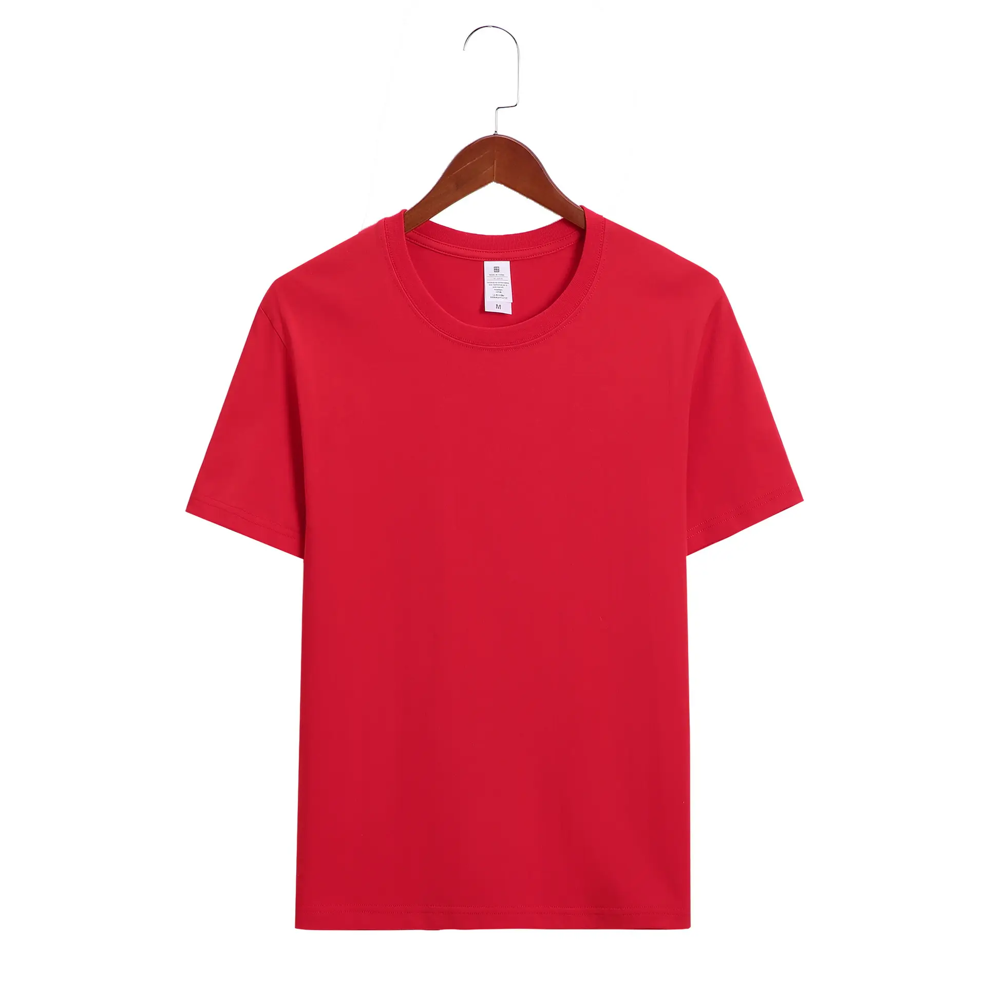 Men Pink Cotton T-Shirt 220g Solid Color - Image 9