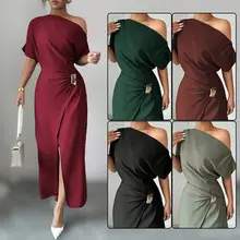 White Long Sleeve Ribbed Knit Dress with Hip Button Waist — feature 16
