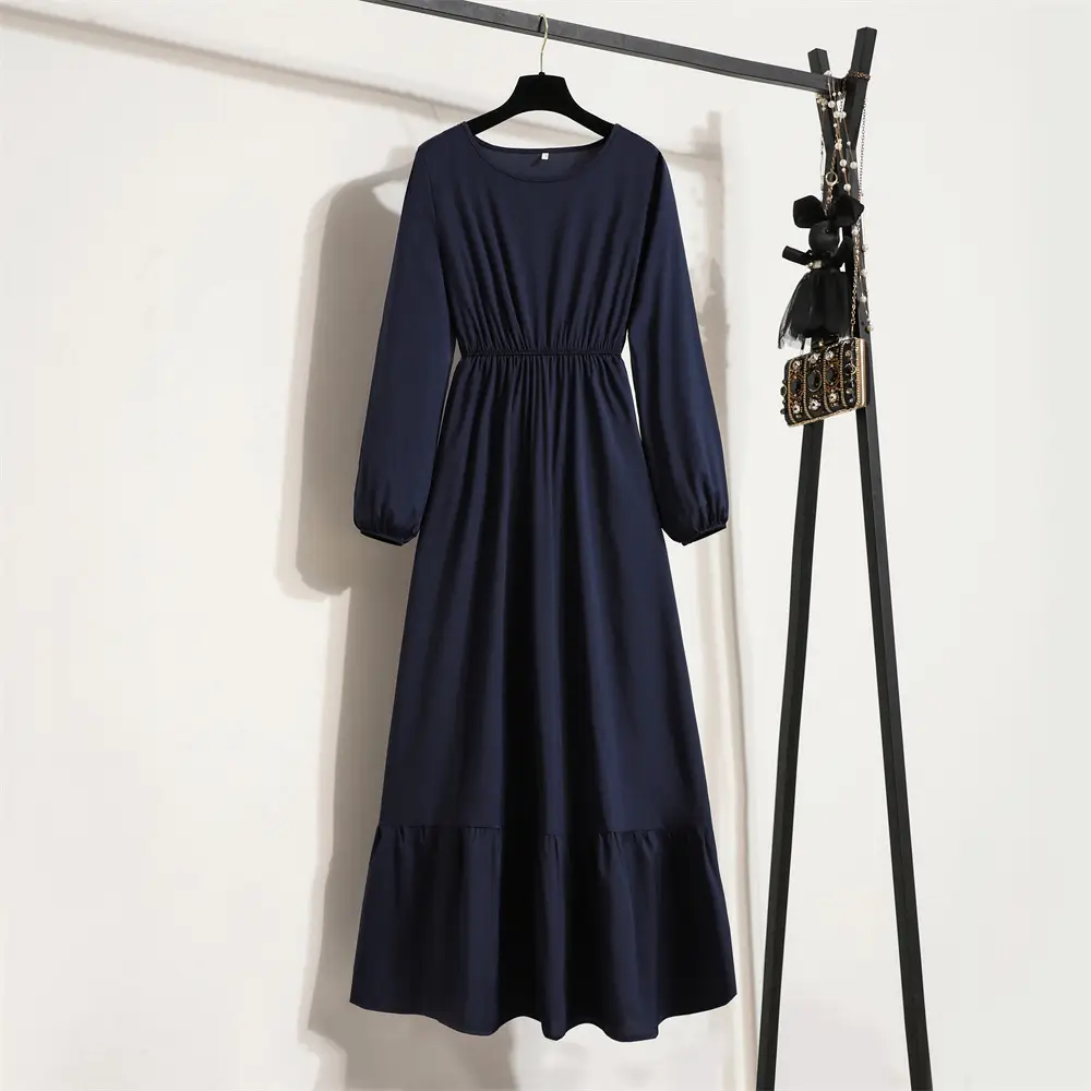 Black Floral Long Sleeve Tea Dress for Women - Image 27