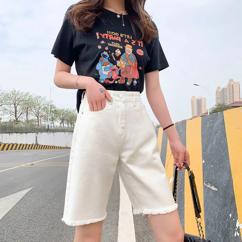 Women Denim Five-Piece Shorts 2022 Summer Loose Riding - Image 3