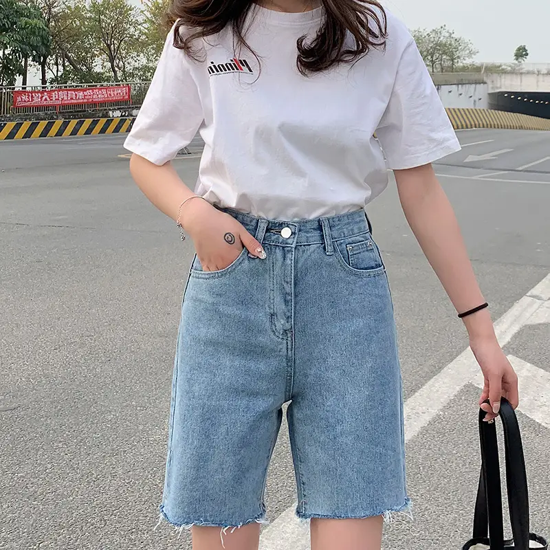 Women Denim Five-Piece Shorts 2022 Summer Loose Riding - Image 4
