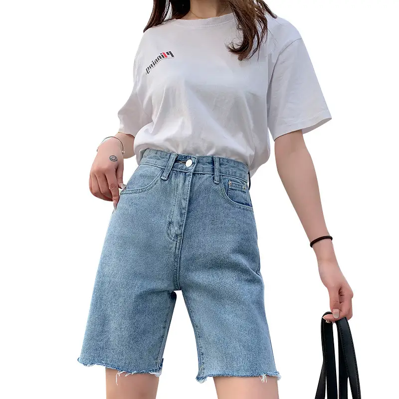 Women Denim Five-Piece Shorts 2022 Summer Loose Riding - Image 5