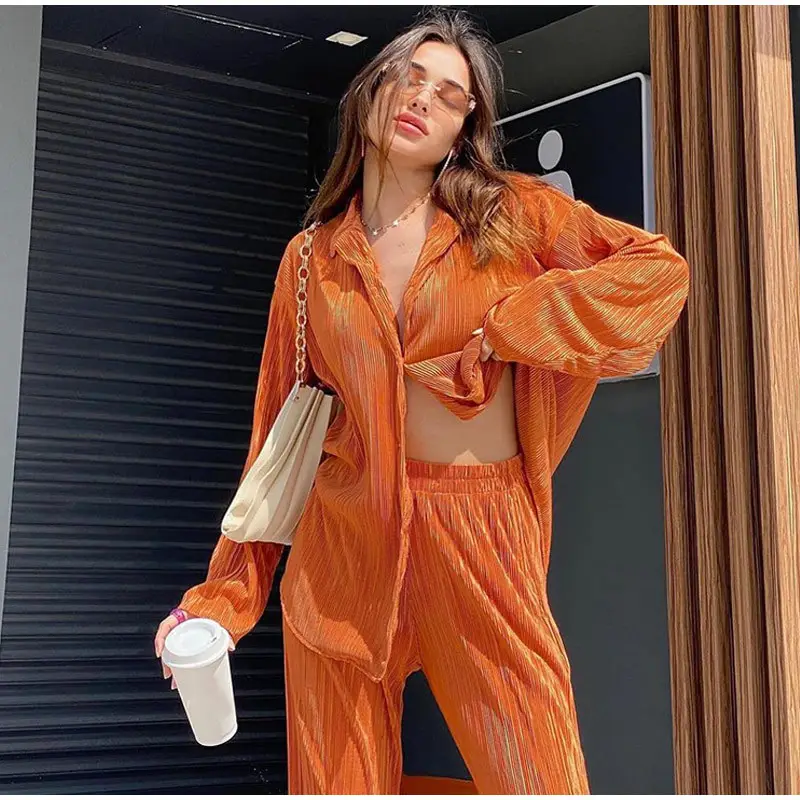 Black Wide Leg Pants Set with V-Neck Top for Women — feature 13