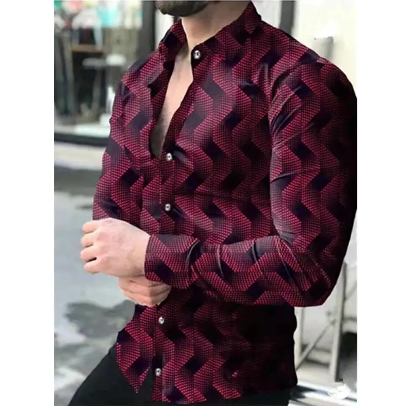 2022 Men's Printed Lapel Shirt Outerwear - Image 12