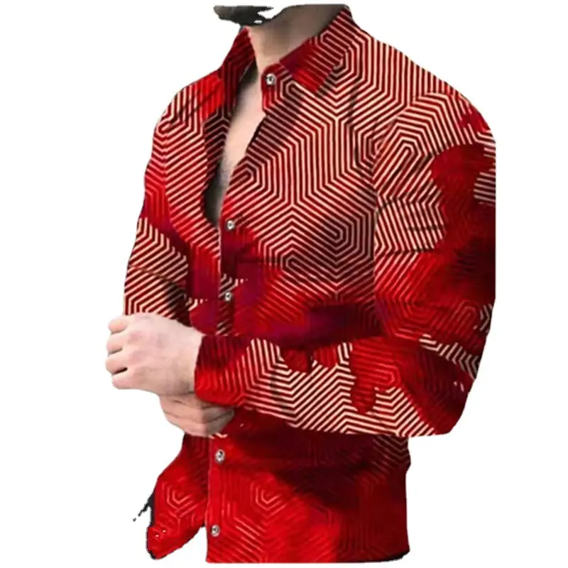2022 Men's Printed Lapel Shirt Outerwear - Image 14