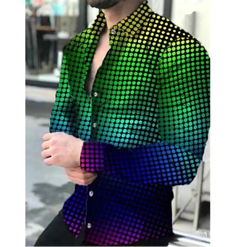 2022 Men's Printed Lapel Shirt Outerwear - Image 2