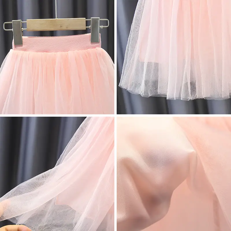 Girls' White Tiered Skirt 2022 Summer - Image 7