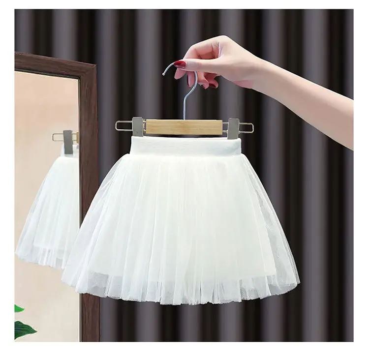 Girls' White Tiered Skirt 2022 Summer — feature 10
