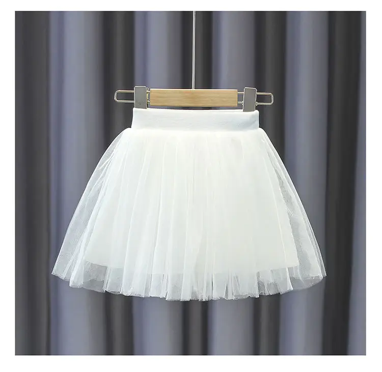 Girls' White Tiered Skirt 2022 Summer — feature 11
