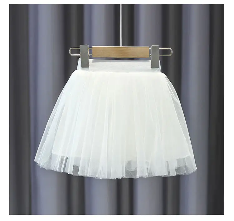 Girls' White Tiered Skirt 2022 Summer — feature 12
