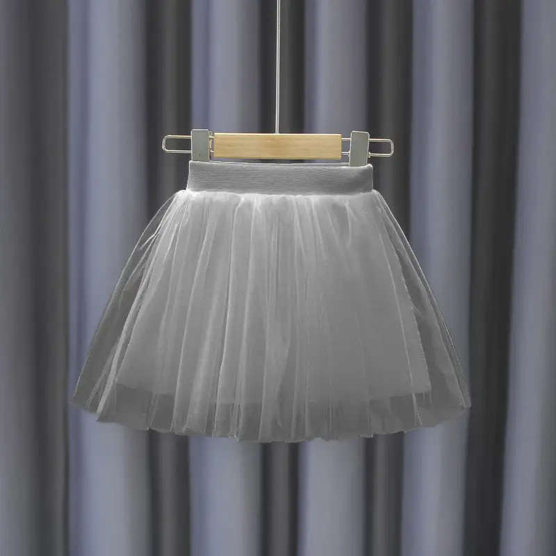 Girls' White Tiered Skirt 2022 Summer — feature 14