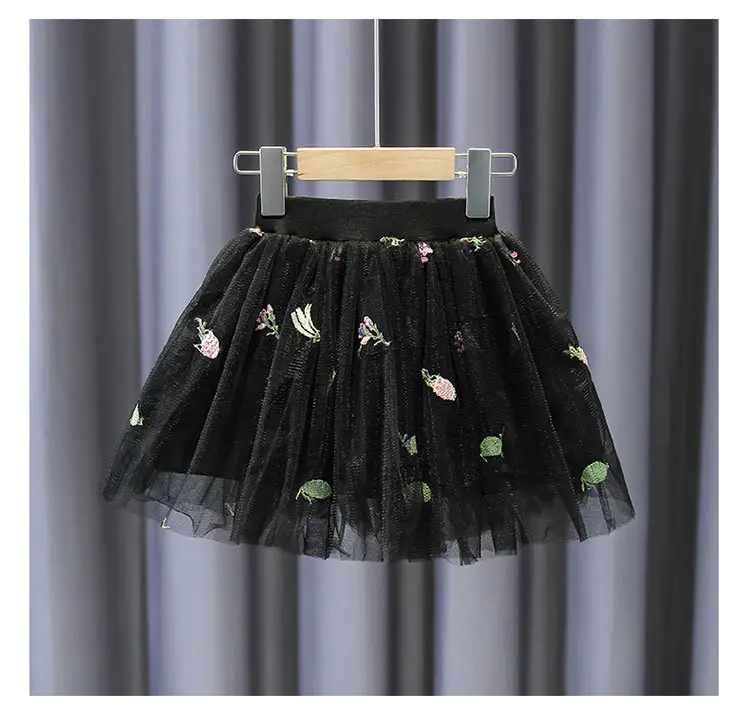 Pink Floral Mesh Girl Skirt 2022 Summer — feature 10